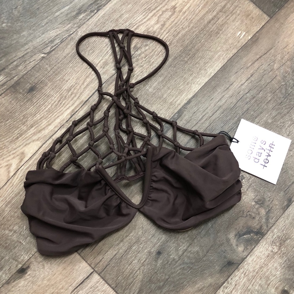 Somedays Lovin Brown Bikini Top Small